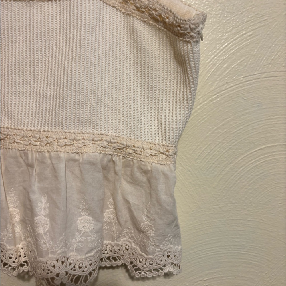 Cider White Sleeveless Peplum Crop Top - Picture 7 of 8